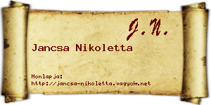 Jancsa Nikoletta névjegykártya