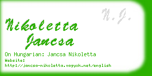 nikoletta jancsa business card